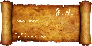Homa Anna névjegykártya