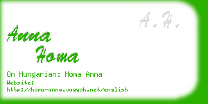 anna homa business card